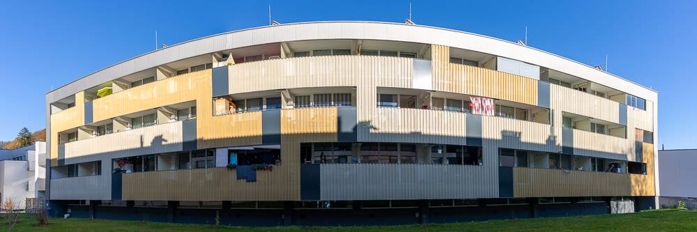 Sanierung Wohnhausanlage modern mit Paneelfassade